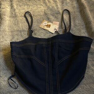 Sincerely Jules Navy Crop Top